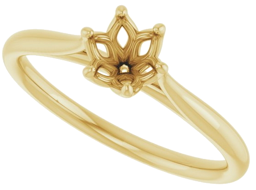 Sužadėtuvių Žiedas „Solitaire“ 585 Geltonojo Aukso Round 5.2mm (5)