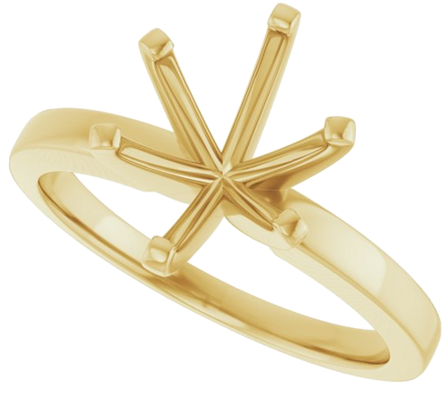 14K Yellow 10x8 mm Oval Solitaire Engagement Ring Mounting (5)