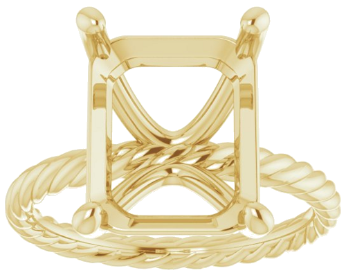 Sužadėtuvių Žiedas „Solitaire Rope“ 14k yellow gold Emerald 12mm x 10mm (3)