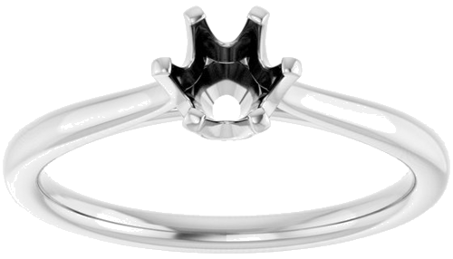 14K White 5.2 mm Round Engagement Ring Mounting (3)