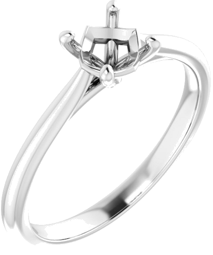 Sužadėtuvių Žiedas „Solitaire“ 585 Baltojo Aukso Round 5.5mm (1)