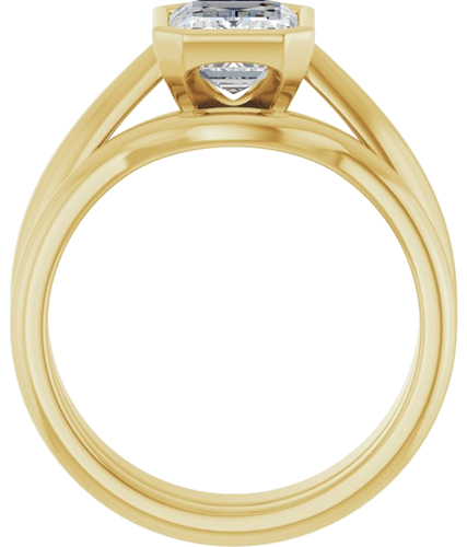 Sužadėtuvių Žiedas „Bezel-Set Solitaire“ 14k yellow gold Emerald 8mm x 6mm (7)