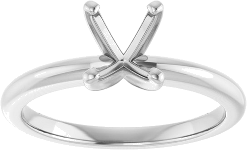 14K White  8x6 mm Oval Solitaire Engagement Ring Mounting (3)