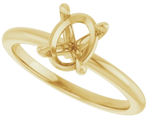 Sužadėtuvių Žiedas 585 Geltonojo Aukso Oval 8mm x 6mm (5)