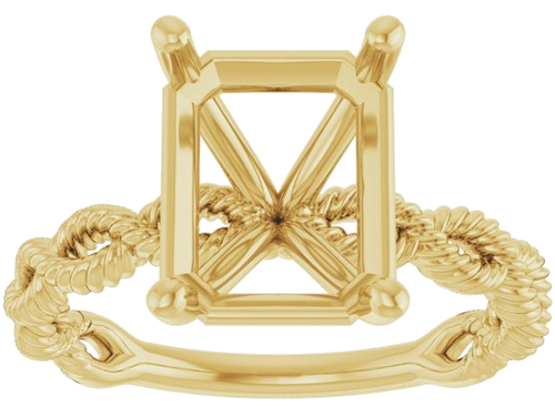 Sužadėtuvių Žiedas „Solitaire Infinity-Inspired“ 14k yellow gold Emerald 10mm x 8mm (3)