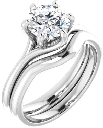 Platinum 7 mm Round Engagement Ring Mounting (6)