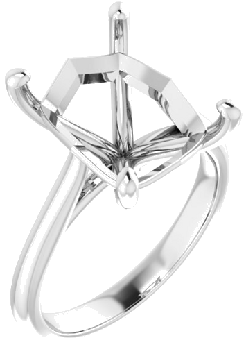 Sužadėtuvių Žiedas „Solitaire“ 14k white gold Emerald 12mm x 10mm (1)