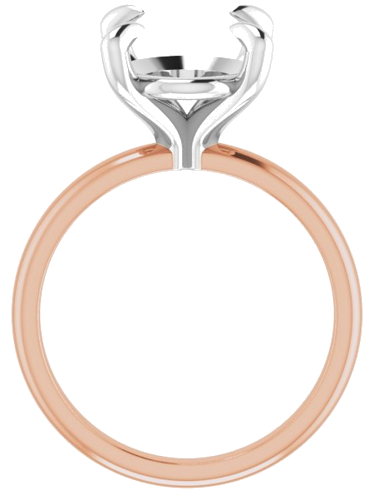 Sužadėtuvių Žiedas „Solitaire“ 585 Baltojo Ir Rožinis Aukso Oval 12mm x 10mm (2)