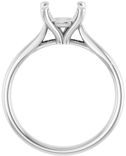 14K White 8 mm Round Engagement Ring Mounting (2)