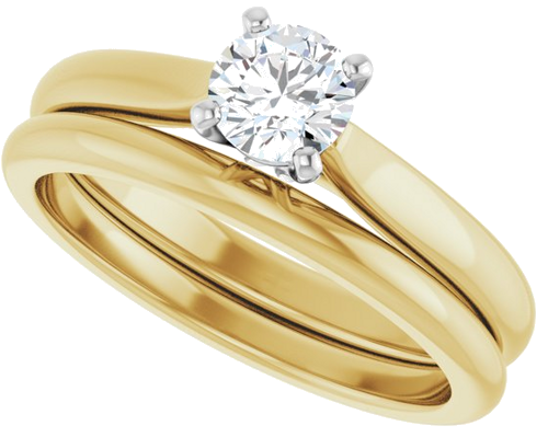 Sužadėtuvių Žiedas 14k yellow/white gold Round 4.8mm (10)