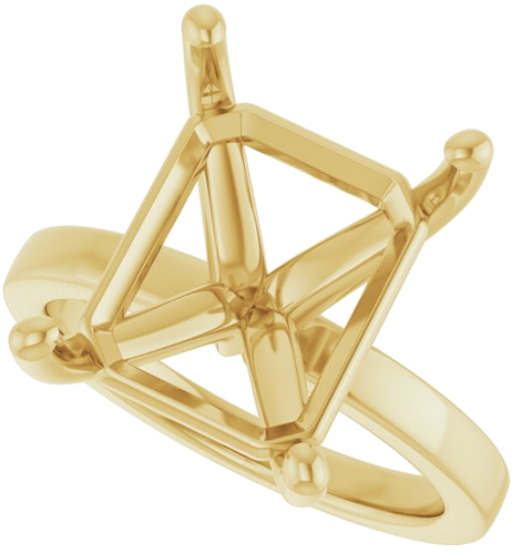Sužadėtuvių Žiedas „Solitaire“ 10k yellow gold Emerald 13mm x 11mm (5)