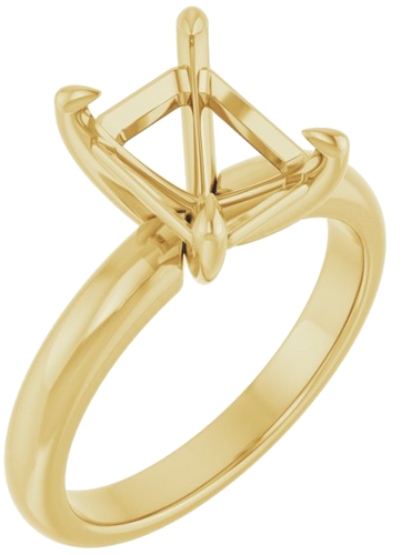 14K Yellow 9x7 mm Emerald Solitaire Engagement Ring Mounting (1)