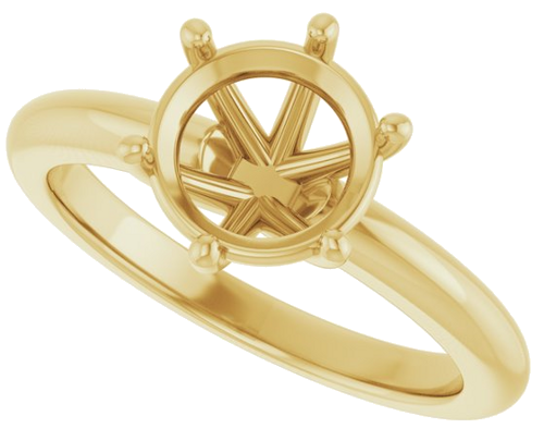 Sužadėtuvių Žiedas 14k yellow gold Round 8mm (5)