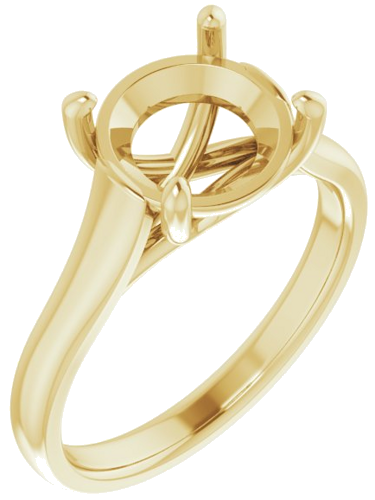 14K Yellow 9 mm Round Solitaire Engagement Ring Mounting (1)