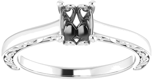 Sužadėtuvių Žiedas „Solitaire“ 417 Baltojo Aukso Oval 7mm x 5mm (3)