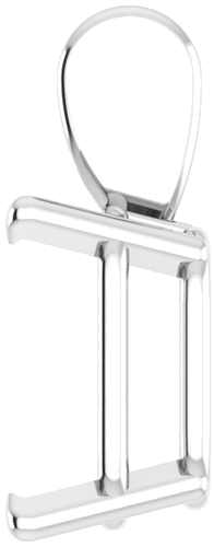 14K White 8.5x6 mm Emerald 4-Prong Pendant Mounting (3)