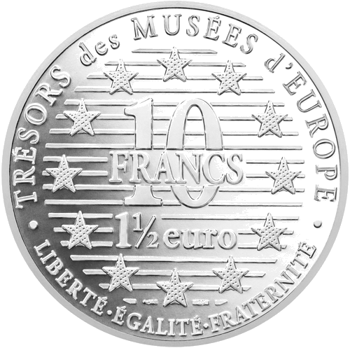 10 franki Dāvids 1996 Francija sudraba monēta (2)