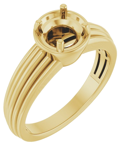 Sužadėtuvių Žiedas „Solitaire Vintage-Inspired“ 14k yellow gold Round 6.4mm (1)