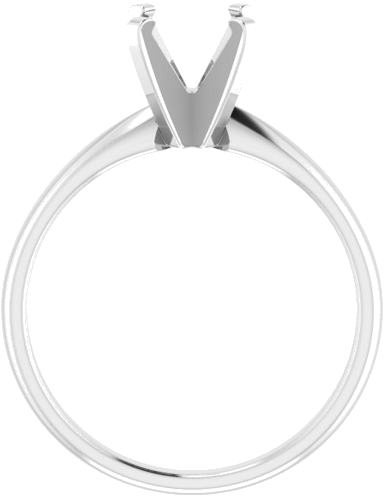 14K White 6.6-7.2 mm Round Solitaire Engagement Ring Mounting (2)
