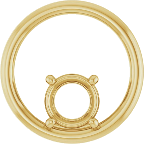 Pakabukas „Solitaire Circle“ 14k yellow gold Round 7mm (1)