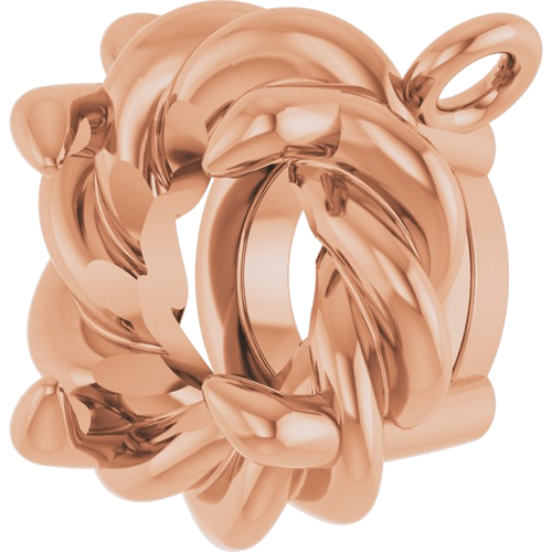 Pakabukas „Claw-Prong Rope“ 14k rose gold Round 5mm (2)