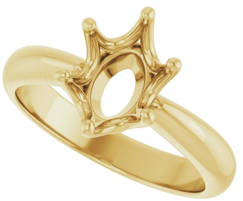 Sužadėtuvių Žiedas „Solitaire Crown-Inspired“ 14k yellow gold Oval 9mm x 7mm (5)