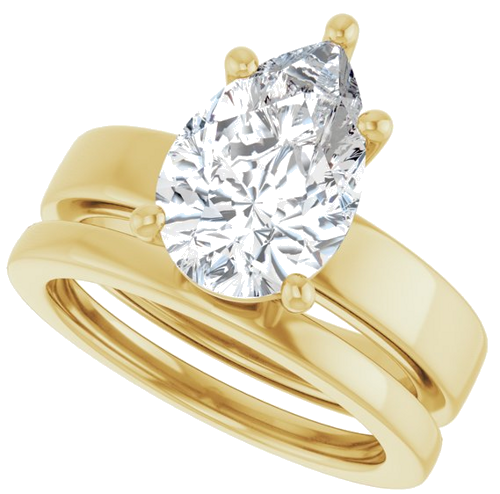 Sužadėtuvių Žiedas 14k yellow gold Pear 12mm x 8mm (10)