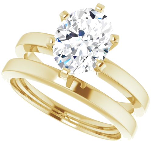 14K Yellow 9x7 mm Oval Solitaire Engagement Ring Mounting (10)