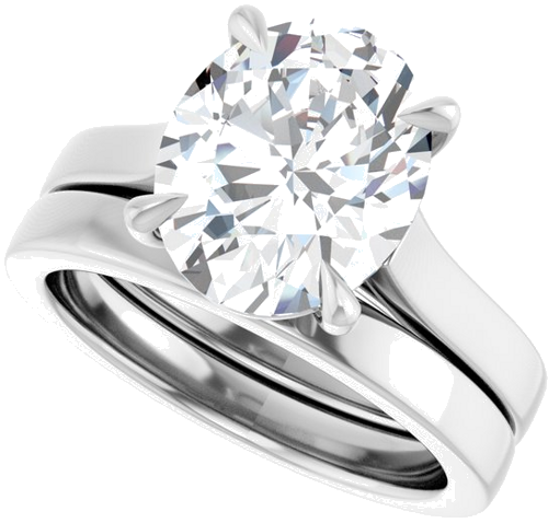 Sužadėtuvių Žiedas „Claw-Prong“ 14k white gold Oval 11mm x 9mm (10)