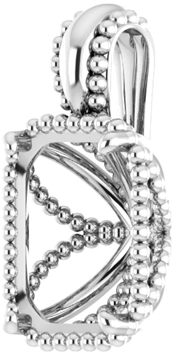 14K White  10x8 mm Emerald Pendant Mounting (2)