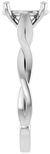 Sužadėtuvių Žiedas „Infinity-Inspired“ 10k white gold Oval 9mm x 7mm (4)