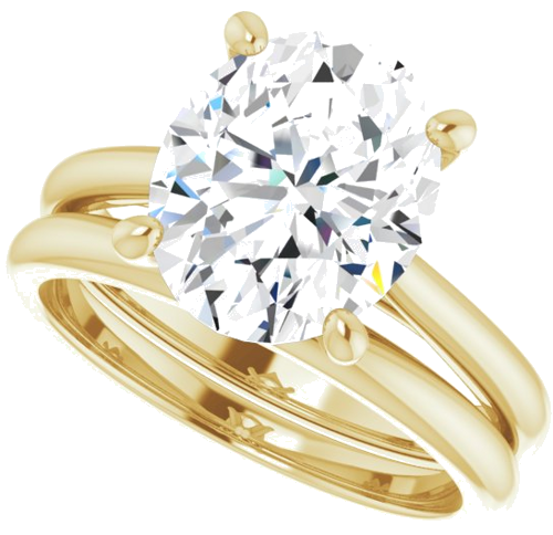 Sužadėtuvių Žiedas „Solitaire“ 10k yellow gold Oval 11mm x 9mm (10)