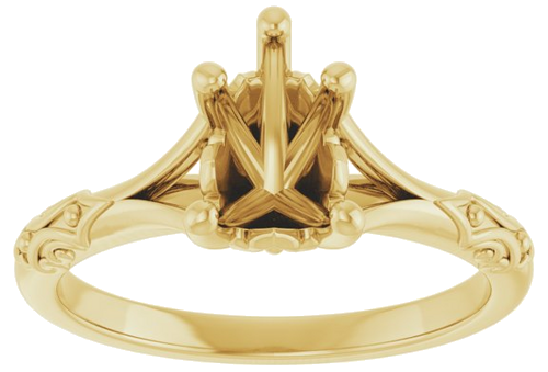 Sužadėtuvių Žiedas „Solitaire Sculptural“ 10k yellow gold Pear 8mm x 6mm (3)