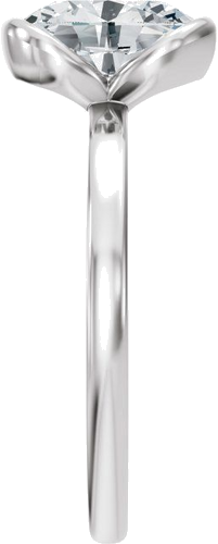 Sužadėtuvių Žiedas „Half Bezel Solitaire“ 14k white gold Oval 8.5mm x 6.5mm (4)