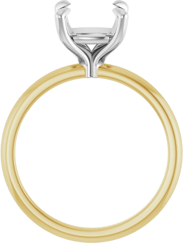 Sužadėtuvių Žiedas „Solitaire“ 585 Baltojo Ir Geltonojo Aukso Cushion 8mm (2)