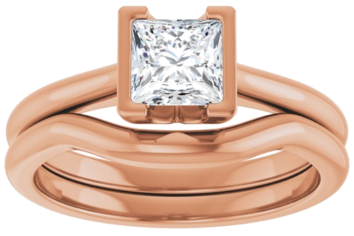 Sužadėtuvių Žiedas „Half-Bezel Solitaire“ 14k rose gold Square 5mm (8)