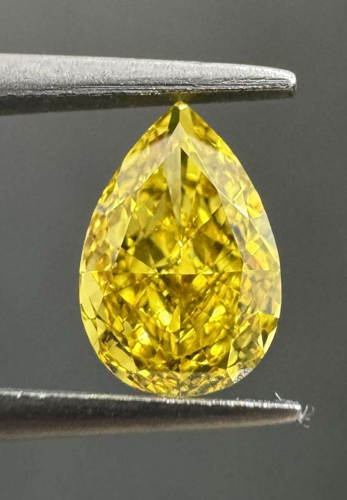 0.5 carat Yellow-VS1 Natūralus Pear Deimantas (1)