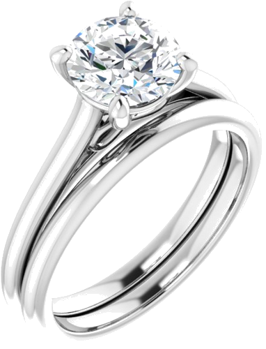 Sužadėtuvių Žiedas „Accented Infinity-Inspired“ 14k white gold Round 7mm (6)