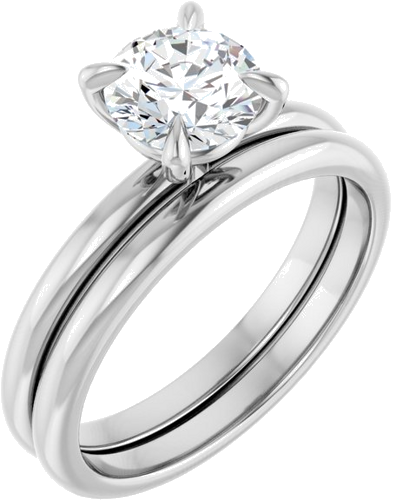 14K White  6.5 mm Round Solitaire Engagement Ring Mounting (6)