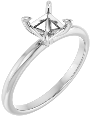 Sužadėtuvių Žiedas „Solitaire“ 585 Baltojo Aukso Square 5mm (1)