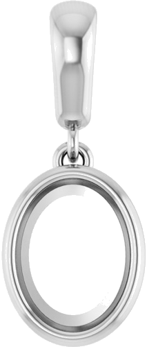 14K White  8x6 mm Oval Pendant Mounting (1)