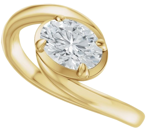 Sužadėtuvių Žiedas „Claw-Prong Solitaire Bypass“ 14k yellow gold Oval 8.5mm x 6.5mm (5)