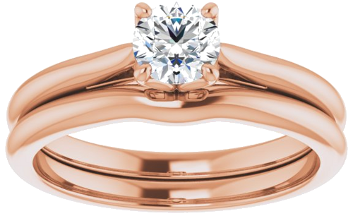 14K Rose  4.8 mm Round Solitaire Engagement Ring Mounting (8)
