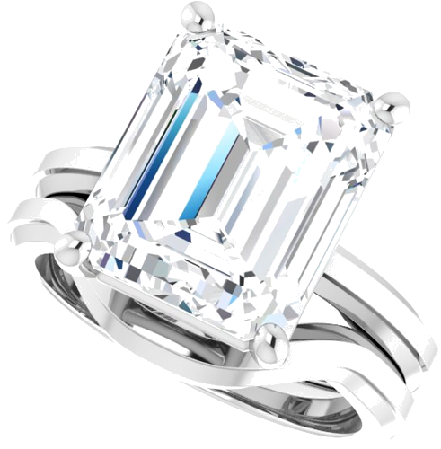 Sužadėtuvių Žiedas „Solitaire“ 14k white gold Emerald 12mm x 10mm (10)