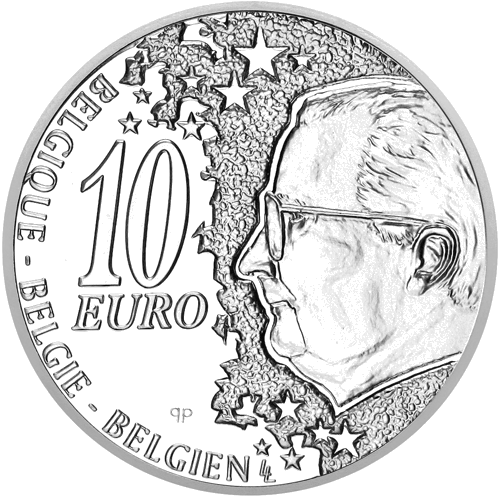 2002 Belgų geležinkelis 10 eurų Belgija sidabrinė moneta (1)