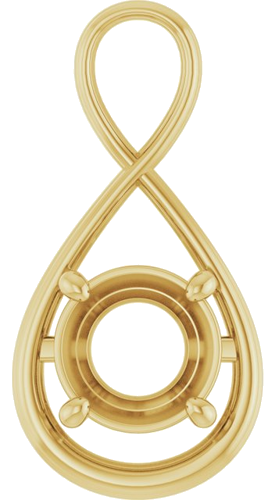 Pakabukas „Infinity-Inspired Solitaire“ 14k yellow gold Round 10mm (1)
