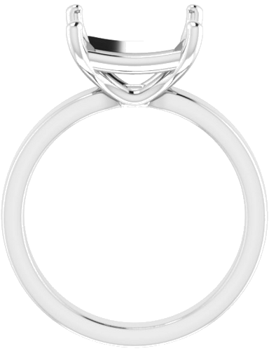 14K White 9 mm Square Solitaire Engagement Ring Mounting (2)