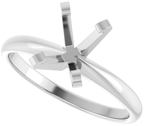 14K White 7x5 mm Emerald Solitaire Engagement Ring Mounting (5)