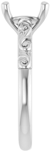 Sužadėtuvių Žiedas „Solitaire“ 14k white gold Cushion 8mm (4)