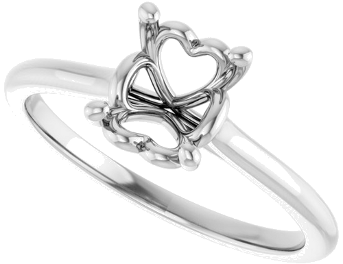 14K White  8x6 mm Oval Solitaire Engagement Ring Mounting (5)